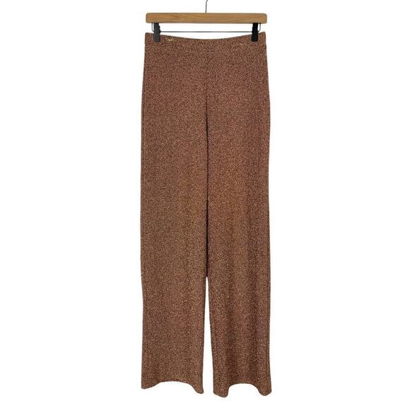 Skies Are Blue Lurex Relaxed Fit Trousers Rose Gold Glitter Small Holiday Party - Picture 6 of 13